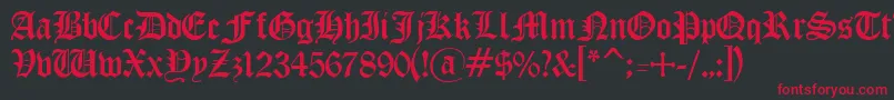 OldenglishRegular Font – Red Fonts on Black Background