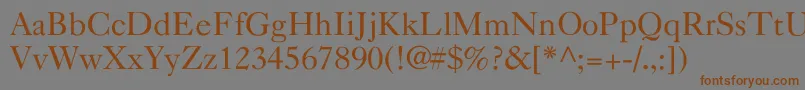 フォントNelsieNormal – 茶色の文字が灰色の背景にあります。