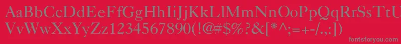 NelsieNormal-Schriftart – Graue Schriften auf rotem Hintergrund