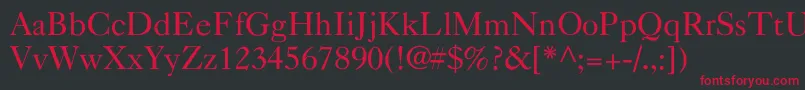 フォントNelsieNormal – 黒い背景に赤い文字
