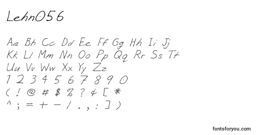 A fonte Lehn056 – alfabeto, números, caracteres especiais