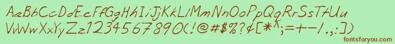 Lehn056 Font – Brown Fonts on Green Background