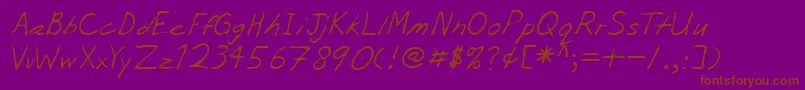 Lehn056 Font – Brown Fonts on Purple Background