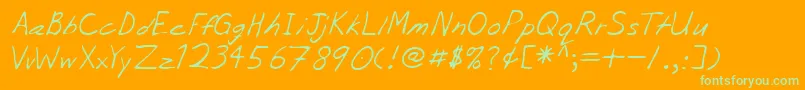 Lehn056 Font – Green Fonts on Orange Background