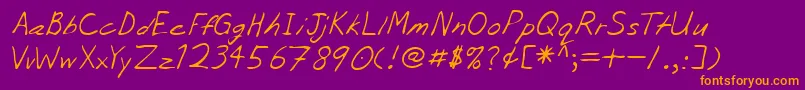 Lehn056 Font – Orange Fonts on Purple Background