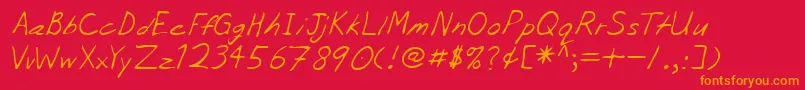 Lehn056 Font – Orange Fonts on Red Background