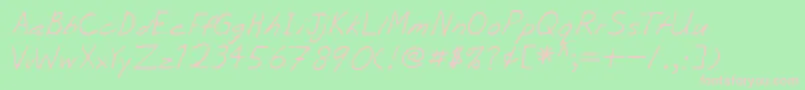 フォントLehn056 – 緑の背景にピンクのフォント