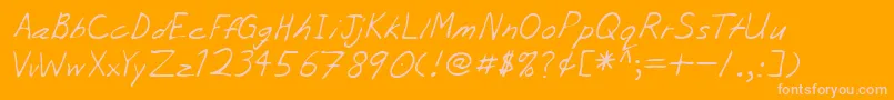 Lehn056 Font – Pink Fonts on Orange Background