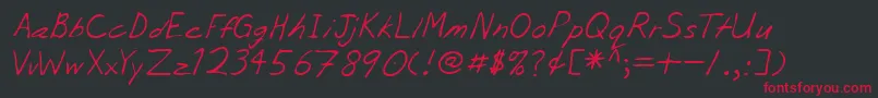 Lehn056 Font – Red Fonts on Black Background