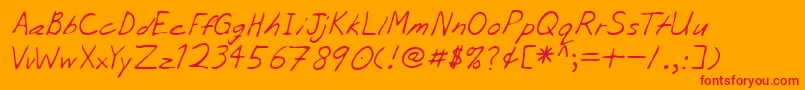 フォントLehn056 – オレンジの背景に赤い文字