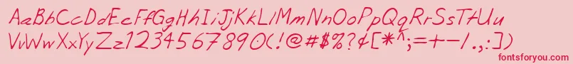 Lehn056 Font – Red Fonts on Pink Background