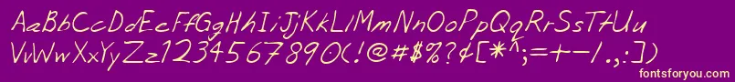 Lehn056 Font – Yellow Fonts on Purple Background