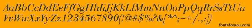 QtbodiniItalic Font – Black Fonts on Orange Background