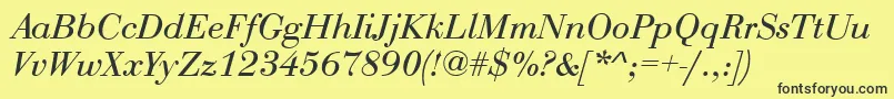 QtbodiniItalic Font – Black Fonts on Yellow Background