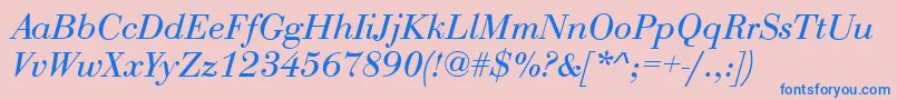 QtbodiniItalic Font – Blue Fonts on Pink Background