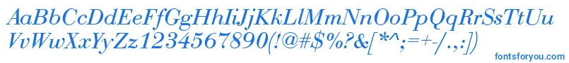 QtbodiniItalic Font – Blue Fonts on White Background