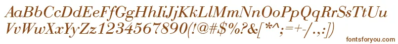 QtbodiniItalic Font – Brown Fonts on White Background