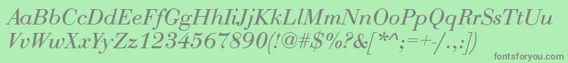 QtbodiniItalic Font – Gray Fonts on Green Background