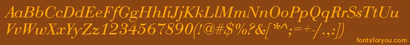 QtbodiniItalic Font – Orange Fonts on Brown Background