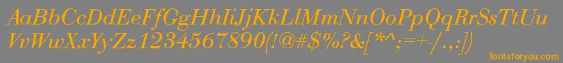 QtbodiniItalic Font – Orange Fonts on Gray Background