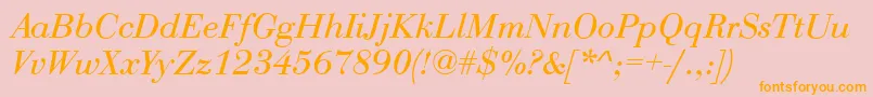 QtbodiniItalic Font – Orange Fonts on Pink Background