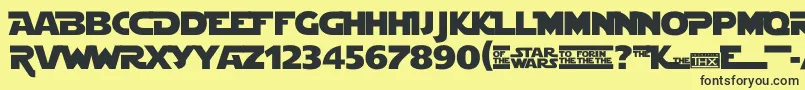 StarjediSpecialEdition Font – Black Fonts on Yellow Background