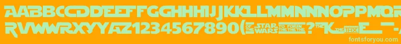 StarjediSpecialEdition Font – Green Fonts on Orange Background