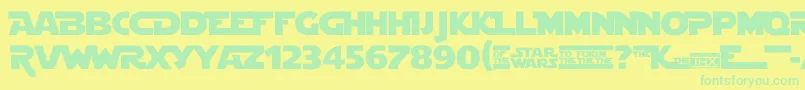 StarjediSpecialEdition Font – Green Fonts on Yellow Background