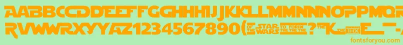 StarjediSpecialEdition Font – Orange Fonts on Green Background