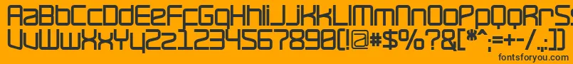 RavepartyBold-fontti – mustat fontit oranssilla taustalla