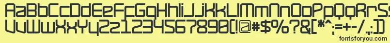 RavepartyBold-Schriftart – Schwarze Schriften auf gelbem Hintergrund
