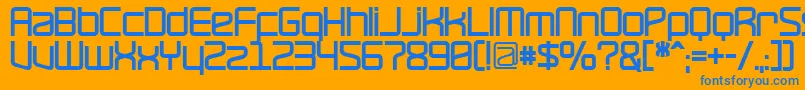 RavepartyBold-fontti – siniset fontit oranssilla taustalla