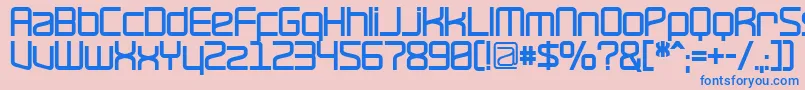 RavepartyBold-fontti – siniset fontit vaaleanpunaisella taustalla