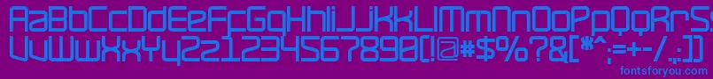 RavepartyBold-Schriftart – Blaue Schriften auf violettem Hintergrund