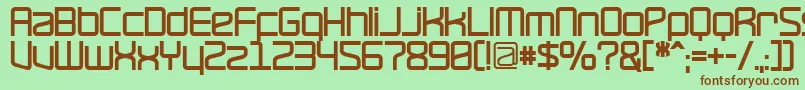 Шрифт RavepartyBold – коричневые шрифты на зелёном фоне