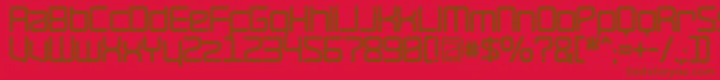 RavepartyBold-fontti – ruskeat fontit punaisella taustalla