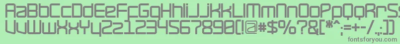 RavepartyBold-fontti – harmaat kirjasimet vihreällä taustalla