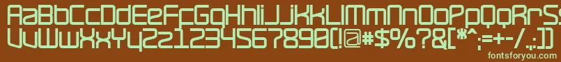 RavepartyBold-fontti – vihreät fontit ruskealla taustalla