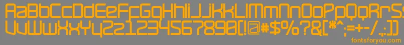 フォントRavepartyBold – オレンジの文字は灰色の背景にあります。