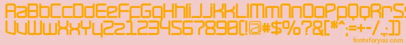 RavepartyBold-Schriftart – Orangefarbene Schriften auf rosa Hintergrund