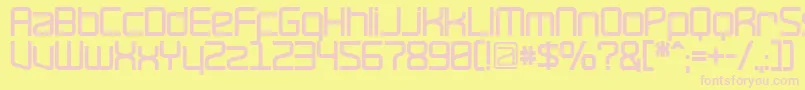 RavepartyBold-fontti – vaaleanpunaiset fontit keltaisella taustalla