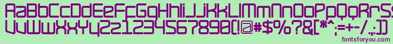 RavepartyBold-fontti – violetit fontit vihreällä taustalla