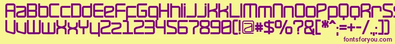 RavepartyBold-fontti – violetit fontit keltaisella taustalla