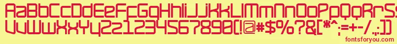 RavepartyBold-fontti – punaiset fontit keltaisella taustalla