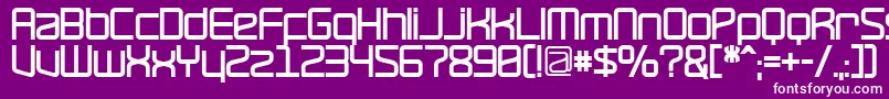 RavepartyBold-Schriftart – Weiße Schriften auf violettem Hintergrund