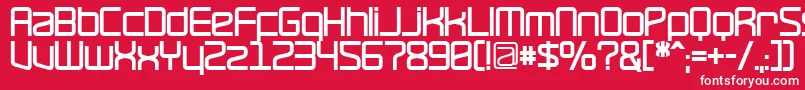 RavepartyBold-fontti – valkoiset fontit punaisella taustalla