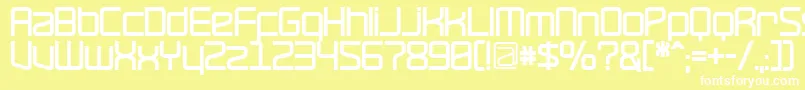 RavepartyBold-fontti – valkoiset fontit keltaisella taustalla