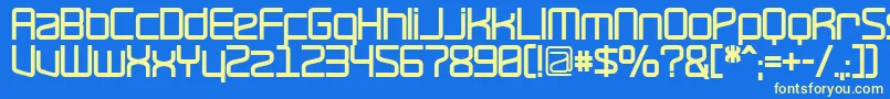 RavepartyBold-fontti – keltaiset fontit sinisellä taustalla