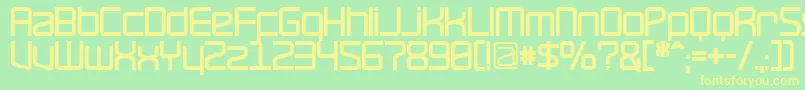 RavepartyBold-fontti – keltaiset fontit vihreällä taustalla