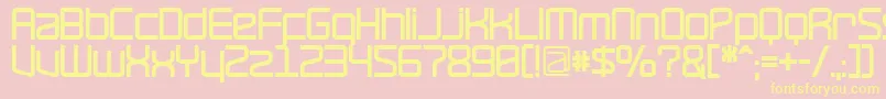 RavepartyBold-fontti – keltaiset fontit vaaleanpunaisella taustalla